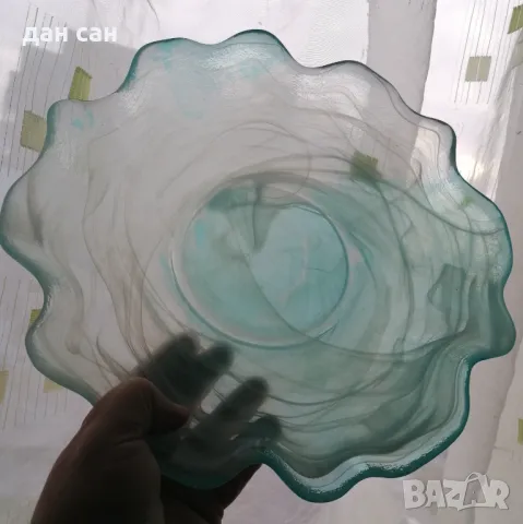 фруктиера поднос цветно стъкло Морано, снимка 5 - Други - 48678471