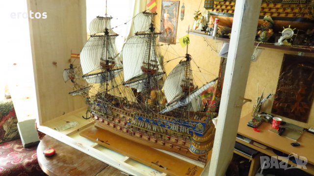 макет на кораб San Felipe-1690 Spanish Armada Galleon Tall Ship, снимка 14 - Други ценни предмети - 27893138