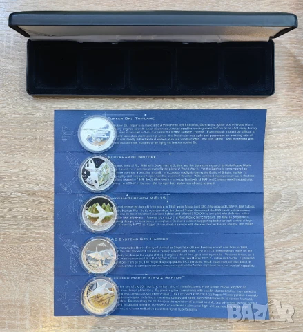 5 броя х 1 оз. Тувалу 2005 г. Изтребители, снимка 13 - Нумизматика и бонистика - 51141021