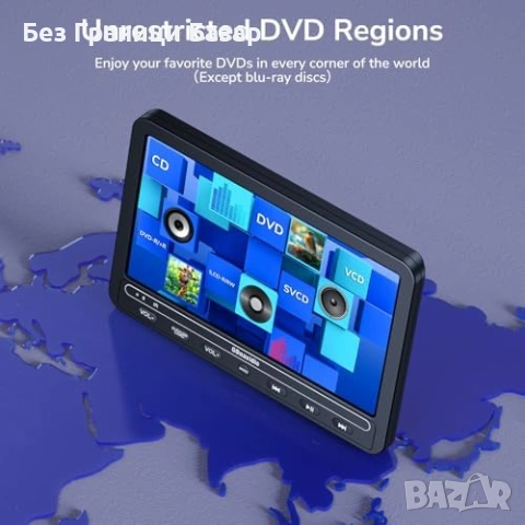 Нов Автомобилен DVD плейър 10.1 с HDMI USB TF карта за деца кола автомобил, снимка 6 - Друга електроника - 53018028