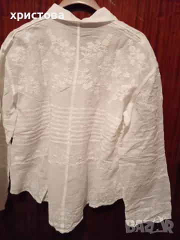 Бяла риза с бродерия, снимка 4 - Ризи - 49472594
