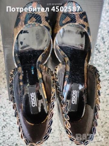 Леопардови обувки на висок ток от ASOS, снимка 2 - Дамски обувки на ток - 52031287