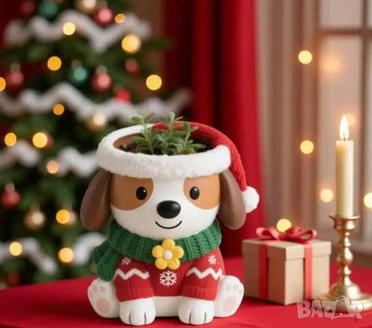 Молд кашпа коледно кученце , снимка 4 - Форми - 51742475