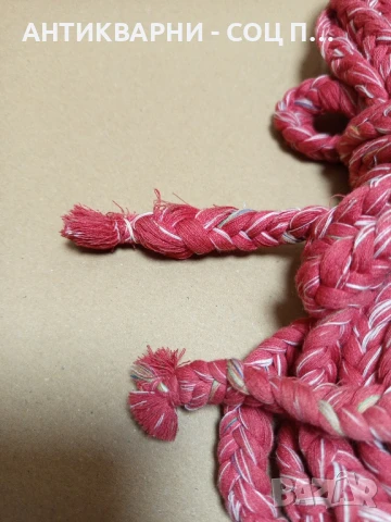 Соц Старо Ръчно Плетено Въже За Овчарски Торби 7.5метра., снимка 2 - Антикварни и старинни предмети - 50887121