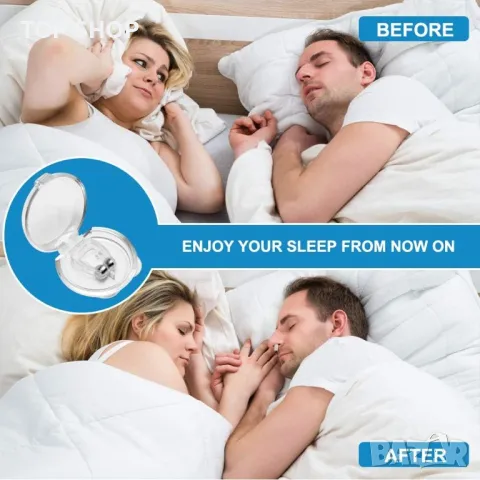 Устройства против хъркане, най-новото силиконово решение за спиране на хъркането с магнит, снимка 4 - Маши за коса - 48508341