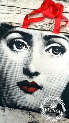 Дизайнерска Арт Чанта / Торба Принт Илюстрация Face Fornasetti (Lina Cavalieri MUSE), снимка 3 - Чанти - 32519488