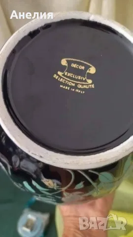 Ваза кобалт с хибискус и колибри, снимка 4 - Декорация за дома - 49736262