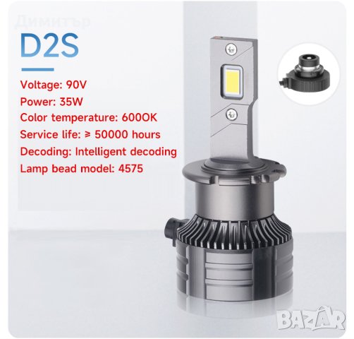 Комплект LED чип CSP 4575 крушки за фарове D1S/D2S/D2R/D3S/D4S/D4R/D5S/D8S/D2H . Гаранция !, снимка 14 - Аксесоари и консумативи - 43073293