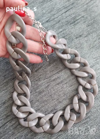 Лотове от бижута, чокъри тип вериги в черно и сиво / чокър и гривна, обеците са подарък, снимка 11 - Бижутерийни комплекти - 37897945