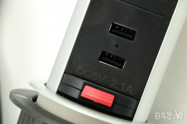 USB разклонител за вграждане, плот, потъващ разклонител 2 порта, 3 гнезда, Германия, снимка 3 - Друга електроника - 27094258