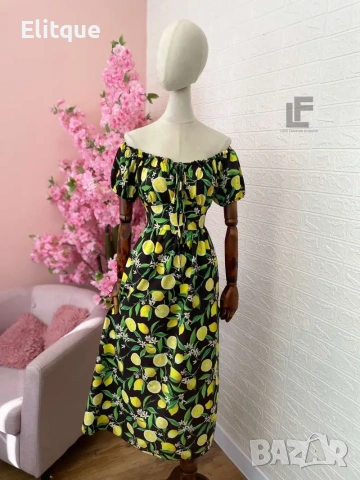 дълга лятна рокля с лимони 