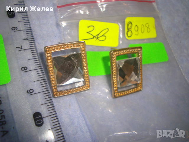 ПОЗЛАТЕНИ ФАСЕТИРАНИ КРИСТАЛНИ АР НУВО СТИЛ ОБЕЦИ 8908, снимка 2 - Обеци - 36502489