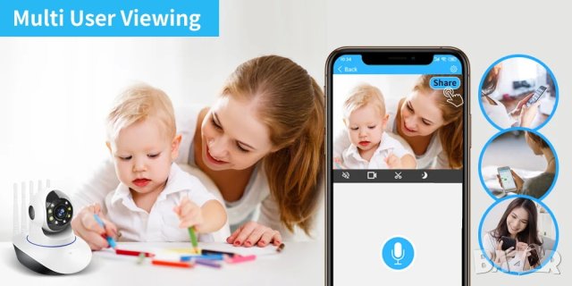 Домашната охранителна камера Ruitewei Q11X-H, снимка 10 - IP камери - 43897539