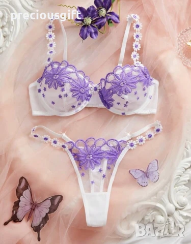 Дамско секси бельо с бродирана дантела, налично в различни цветове, снимка 3 - Бельо - 51394841