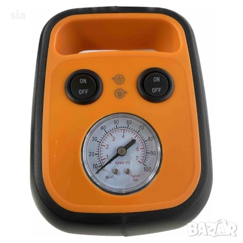 Компресор за гуми, манометър, 12V, 100 PSI, 35л./мин, снимка 2 - Аксесоари и консумативи - 42983736
