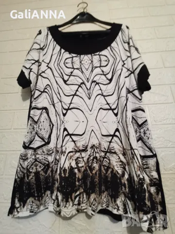 СТРАХОТНА ТУНИКА ЧЕРНО И БЯЛО 3XL, снимка 3 - Туники - 48571732