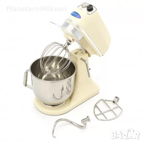 Планетарен миксер 6,5 л – слонова кост | Тих, мощен и елегантен, снимка 4 - Обзавеждане на кухня - 52811013