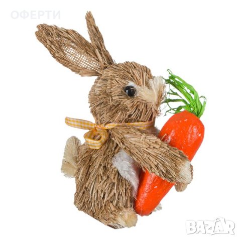 Великденска декоративна фигура Заек с морков 29см