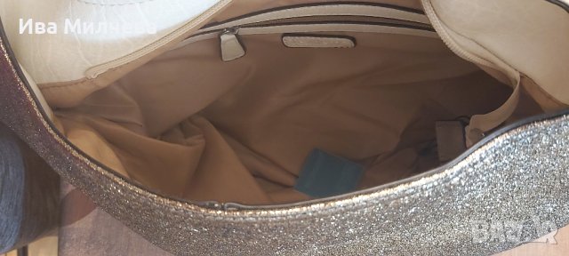 Дамска чанта в златист брокат, снимка 2 - Чанти - 43467678