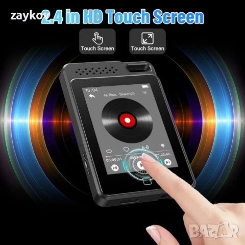 BOOTEEK 64GB MP3 музикален плейър с 2.4-инчов сензорен екран, Bluetooth 5.0, снимка 6 - Друга електроника - 50502500