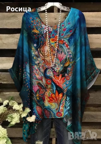 Дамски блузон туника размер 3ХЛ ново, снимка 4 - Туники - 51944478