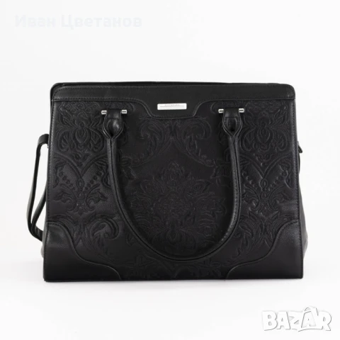 Елегантна дамска чанта с бродирани детайли и много отделения, снимка 6 - Чанти - 50886561