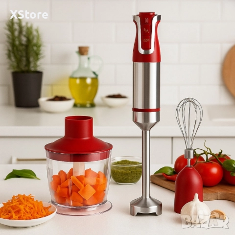 Пасатор 3 в 1 с чопър и бъркалка Royalty Line RL-ESMS800, снимка 2 - Чопъри и пасатори - 51915226