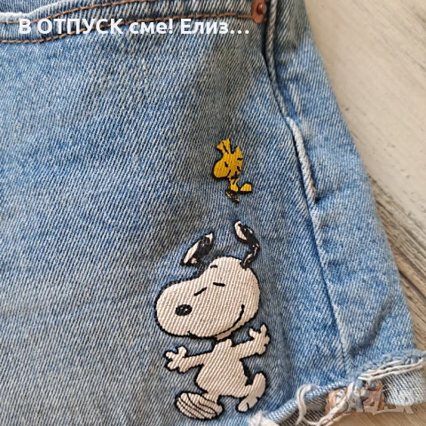 Къси дънкови панталони Levis 501 Peanut Снупи lmtd edition оригинал, снимка 4 - Панталони - 51166893