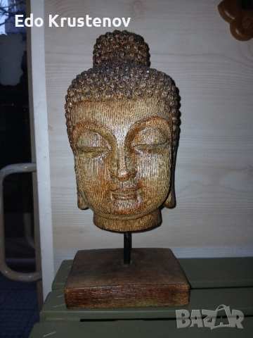 Дървена статуетка глава на Буда 