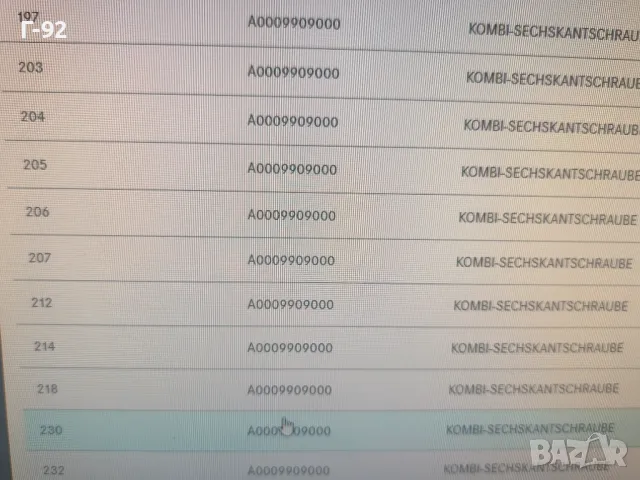 A0009909000**НОВО**MERCEDES-BENZ**W212..**W218..**БОЛТ СПЕСИАЛЕН ЗА МОНТАЖ НА ФАР, снимка 4 - Части - 48449529