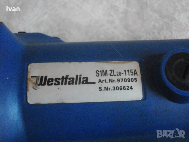 ЗА ЧАСТИ-ЗА РЕМОНТ-Немски Ъглошлайф-500 Вата-ф115мм-Alpha Tools-Westfallia, снимка 8 - Други инструменти - 33403641