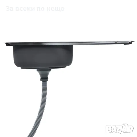 Кухненска мивка с цедка и сифон, неръждаема стомана, снимка 5 - Мивки - 47755433