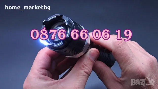 Много мощен електрошок 5000KV. Голям метален LED фенер с електрошок, снимка 3 - Екипировка - 50227612