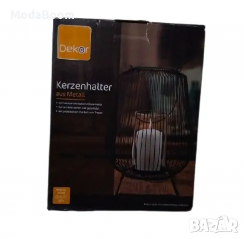 Метален свещник във форма на фенер, снимка 3 - Декорация за дома - 48947803