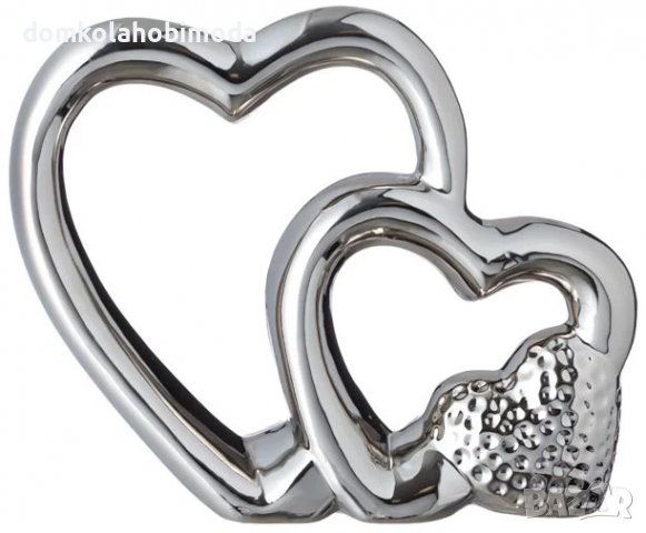  Настолно керамично декоративно релефно сърце, 19х5х16 см, снимка 2 - Романтични подаръци - 39468415