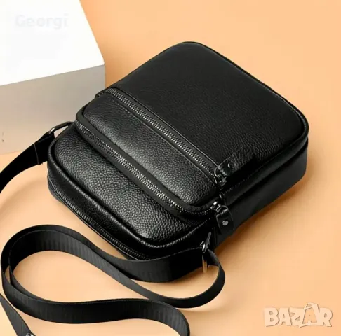 Мъжка стилна, елегантна и удобна кожена чанта /Кафява естествена кожа!, снимка 4 - Чанти - 49280715