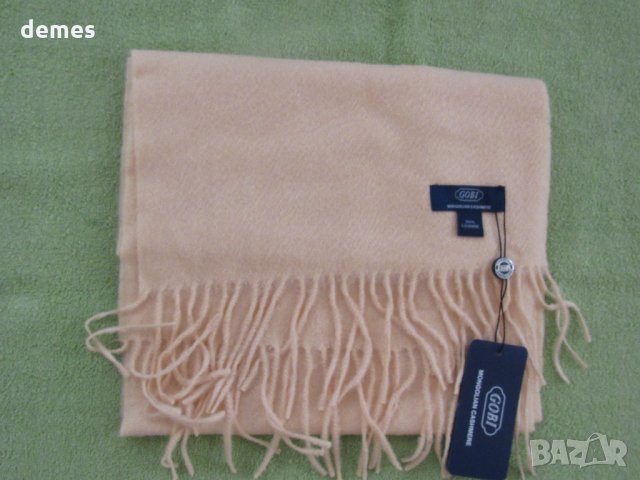  Нов кашмирен пастелно жълт шал GOBI, Монголия, снимка 8 - Шалове - 27963094