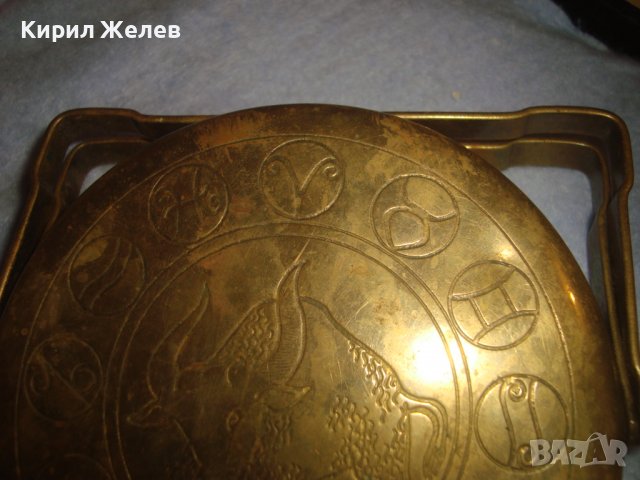 СТАРА АСТРОЛОГИЧНО ОРНАМЕНТИРАНА БРОНЗОВА ДЕКОРАТИВНА ЧИНИЙКА ЗОДИЯ ТЕЛЕЦ МАЙСТОРСКА РАБОТА 32243, снимка 13 - Антикварни и старинни предмети - 38258093