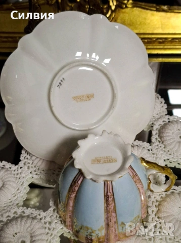 *Aynsley* Антикварен сет 🌿Чаша с чинийка , снимка 10 - Антикварни и старинни предмети - 53288361