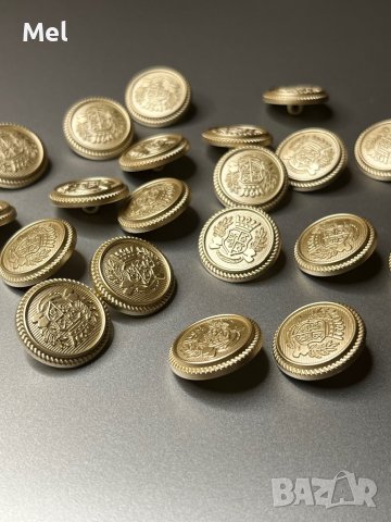Луксозни златисти метални копчета, за зашиване, кръгли, диаметър: 20мм/2см, снимка 3 - Други - 43898957