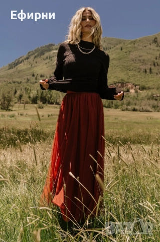 Елегантна тюл пола,Дълга пола тюл, Дълга брик пола, снимка 6 - Поли - 52257257