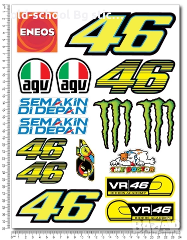 Мото Стикери {Валентино Роси}, снимка 5 - Други - 52601756