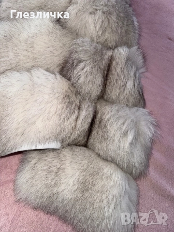 Бял кожух от лисица , нов, снимка 2 - Якета - 52979776