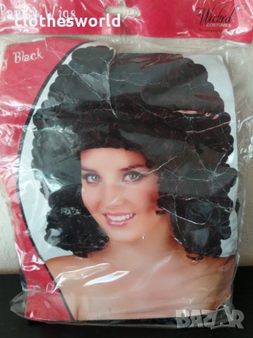 Черна къдрава дамска перука, снимка 2 - Други - 35024285