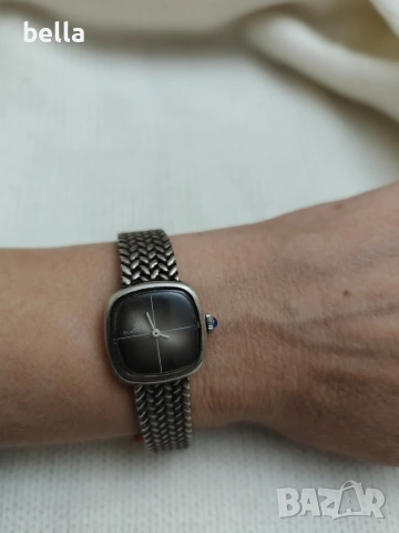 BAUME & MERCIER-Сребърен дамски часовник,сребърна верижка с интересна масивна плетка 800 проба, снимка 11 - Антикварни и старинни предмети - 53148330