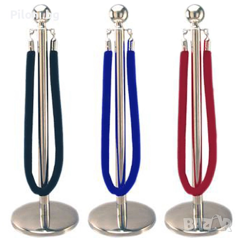 Въже за ограничителна стойка със златисти или хромирани краища и куки, снимка 11 - Друго търговско оборудване - 52813639
