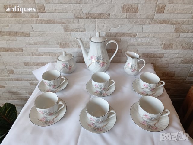 Красив порцеланов сервиз за кафе -17 части- Завод Китка - №1, снимка 6 - Сервизи - 38398487