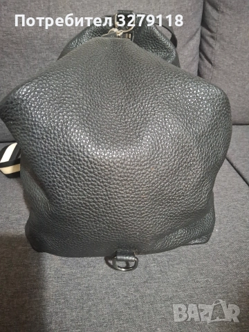 Черна кожена чанта, снимка 3 - Чанти - 52648836