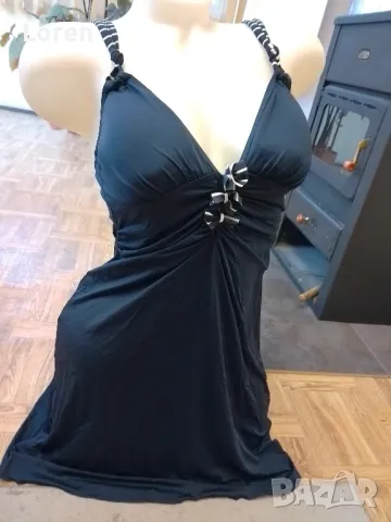 Морска рокля с панделки 