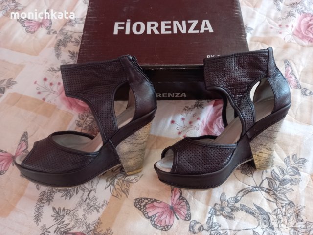 Дамски сандали на платформа естествена кожа 